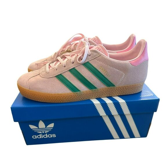 adidas Other - Adidas Gazelle Sneakers Pink Green Youth 7 Fits Women 8.5-9 Kids Girls Preppy